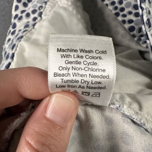 Coldwater Creek Pants Womens 16 Blue Polka Dot Classic Fit Straight Leg Casual - Picture 9 of 12